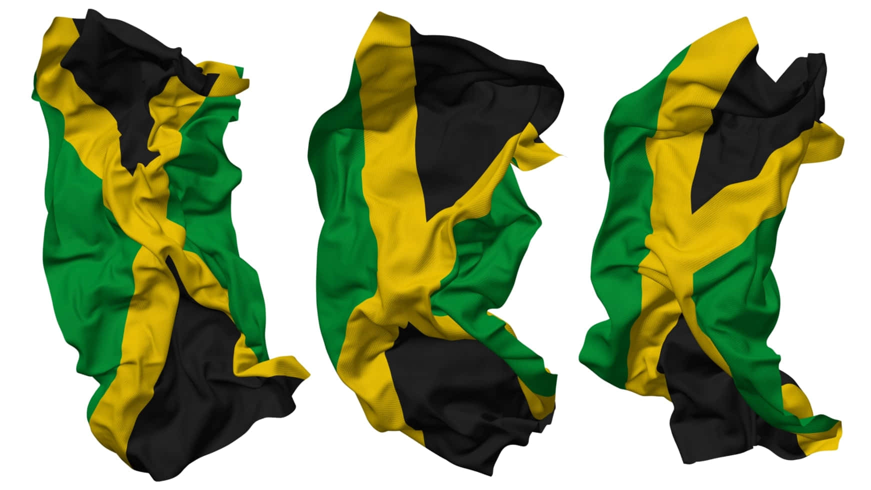 Jamaican_ Flag_ Trio_ Drapery Wallpaper