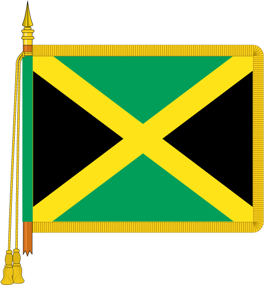 Jamaican Flagon Golden Pole PNG