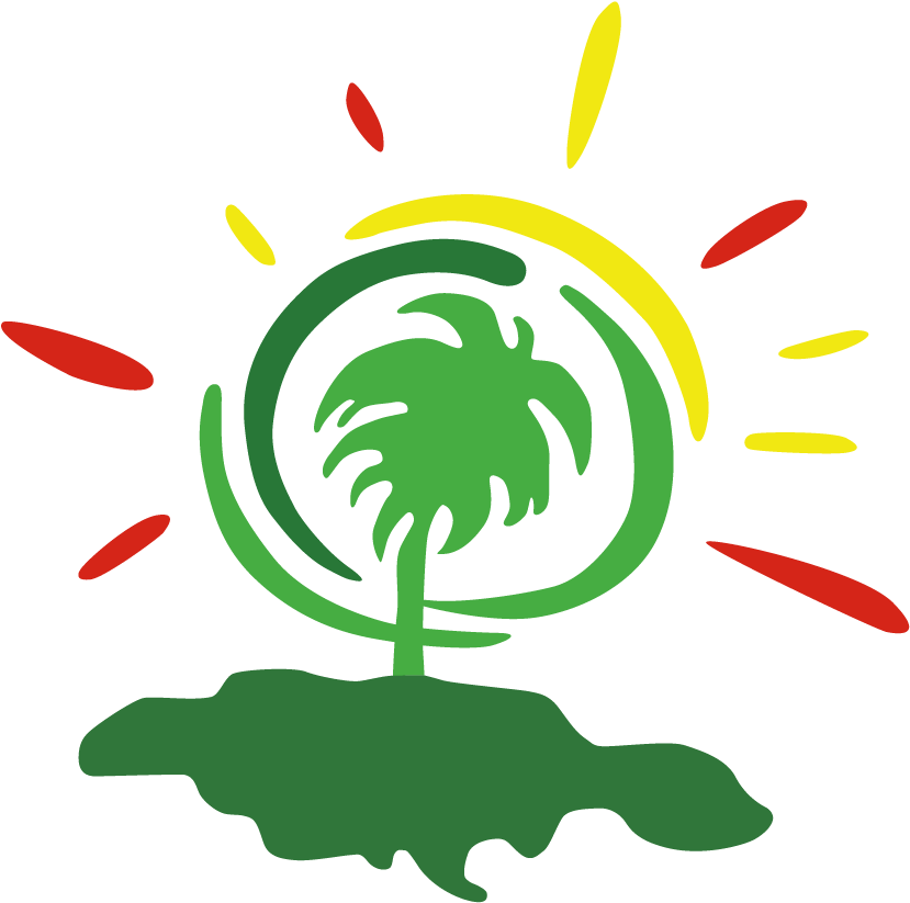 Jamaican Palm Tree Sunset Graphic PNG