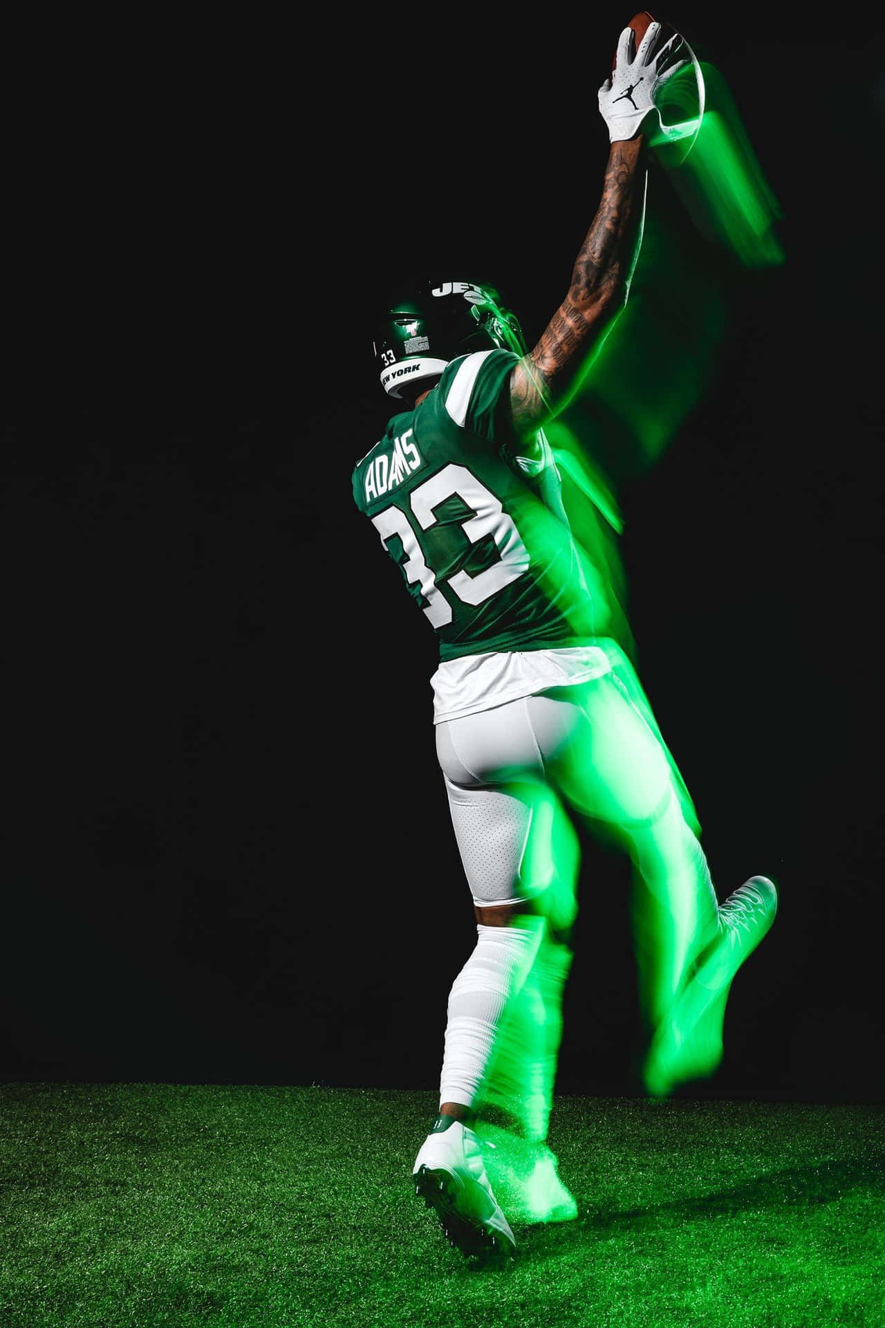 Jamal Adams Neon Green Blurry Motion Wallpaper