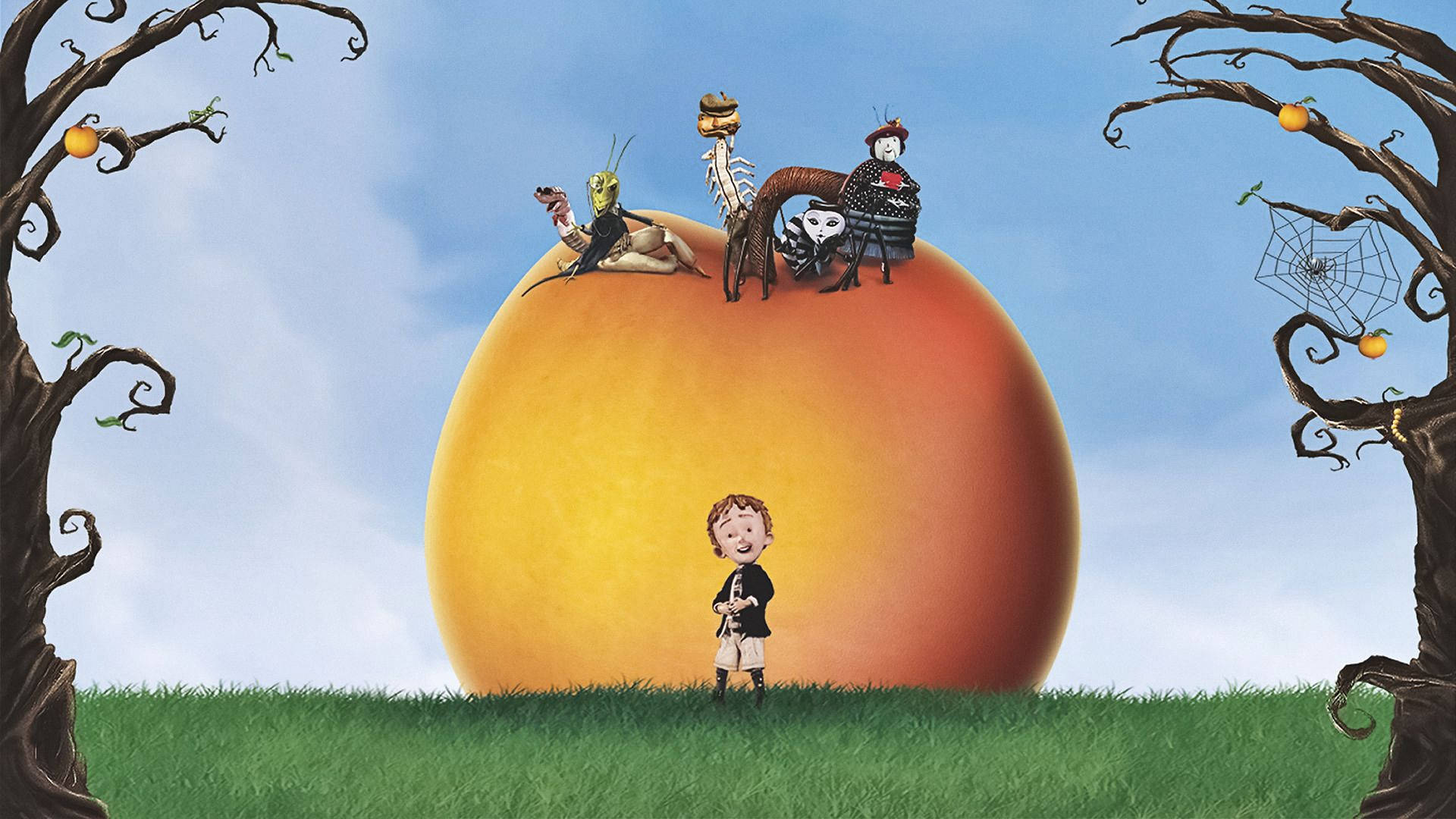 James And The Giant Peach Poster With Peach Background
