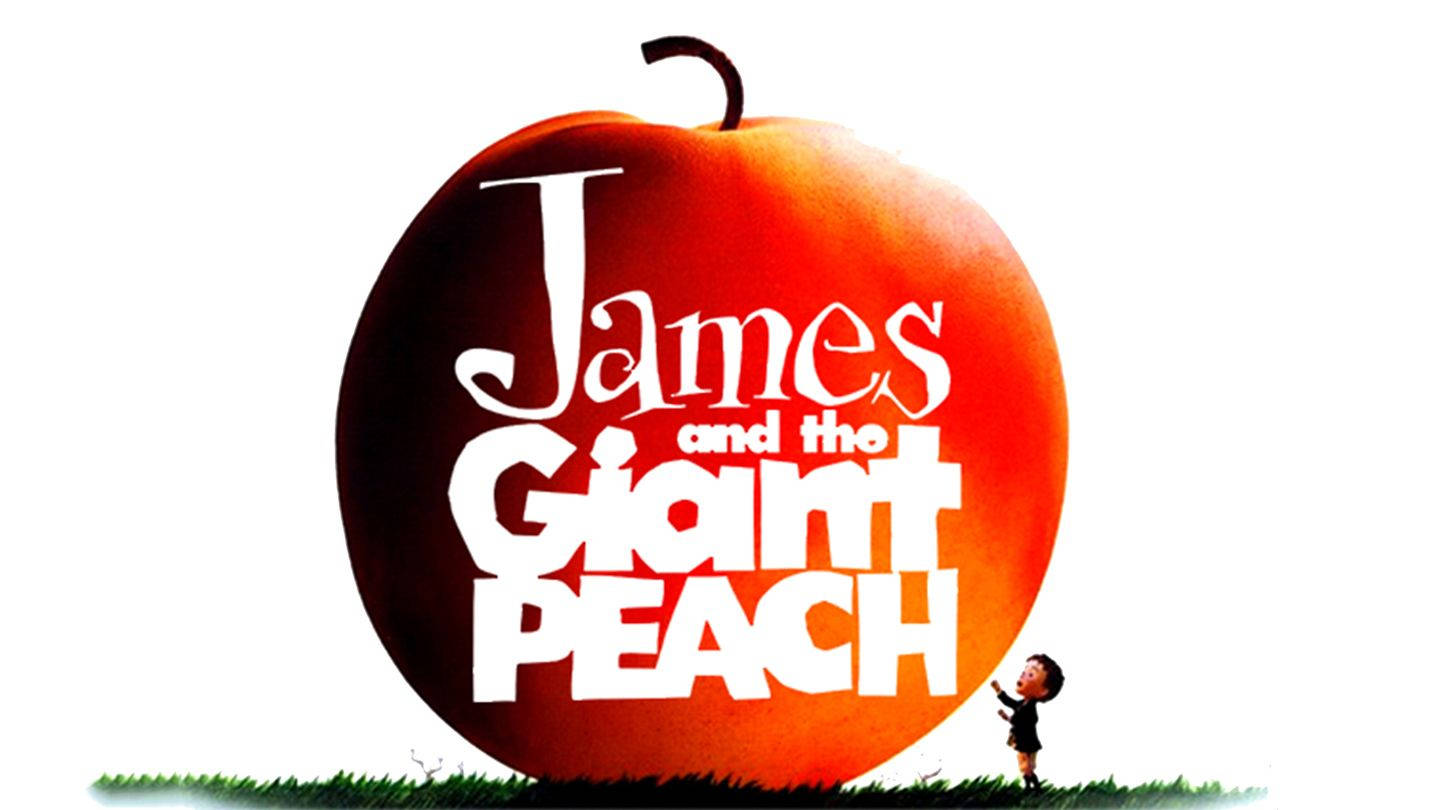 James And The Giant Peach Title On Peach Background