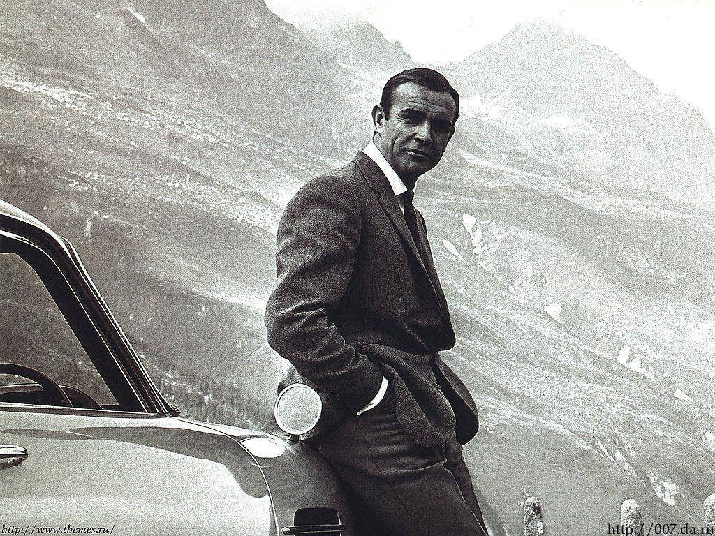 James Bond Greyscale Photo Wallpaper