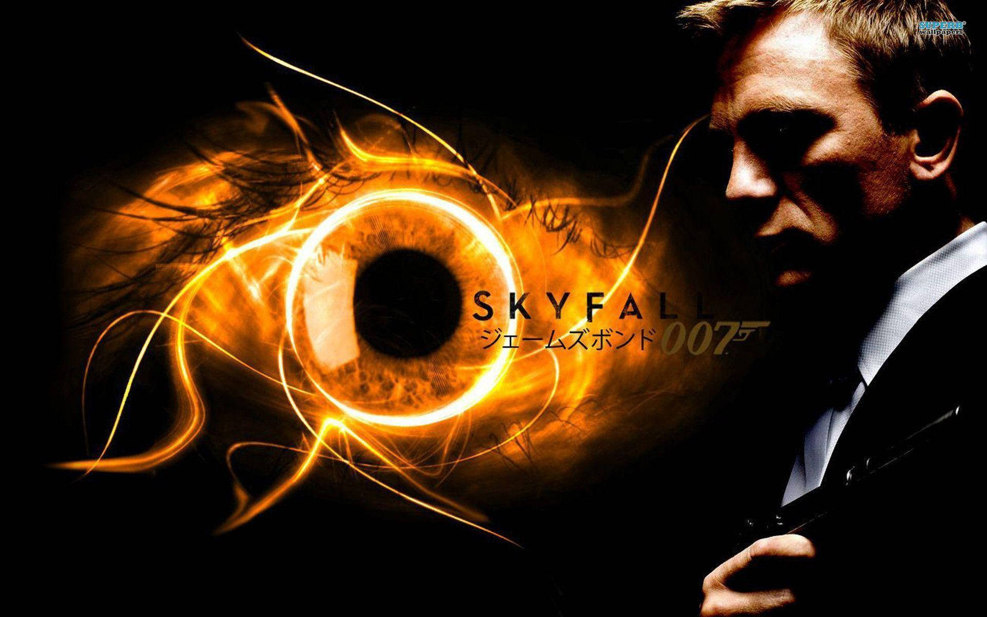 Poster Fiammeggiante Di James Bond Skyfall Sfondo