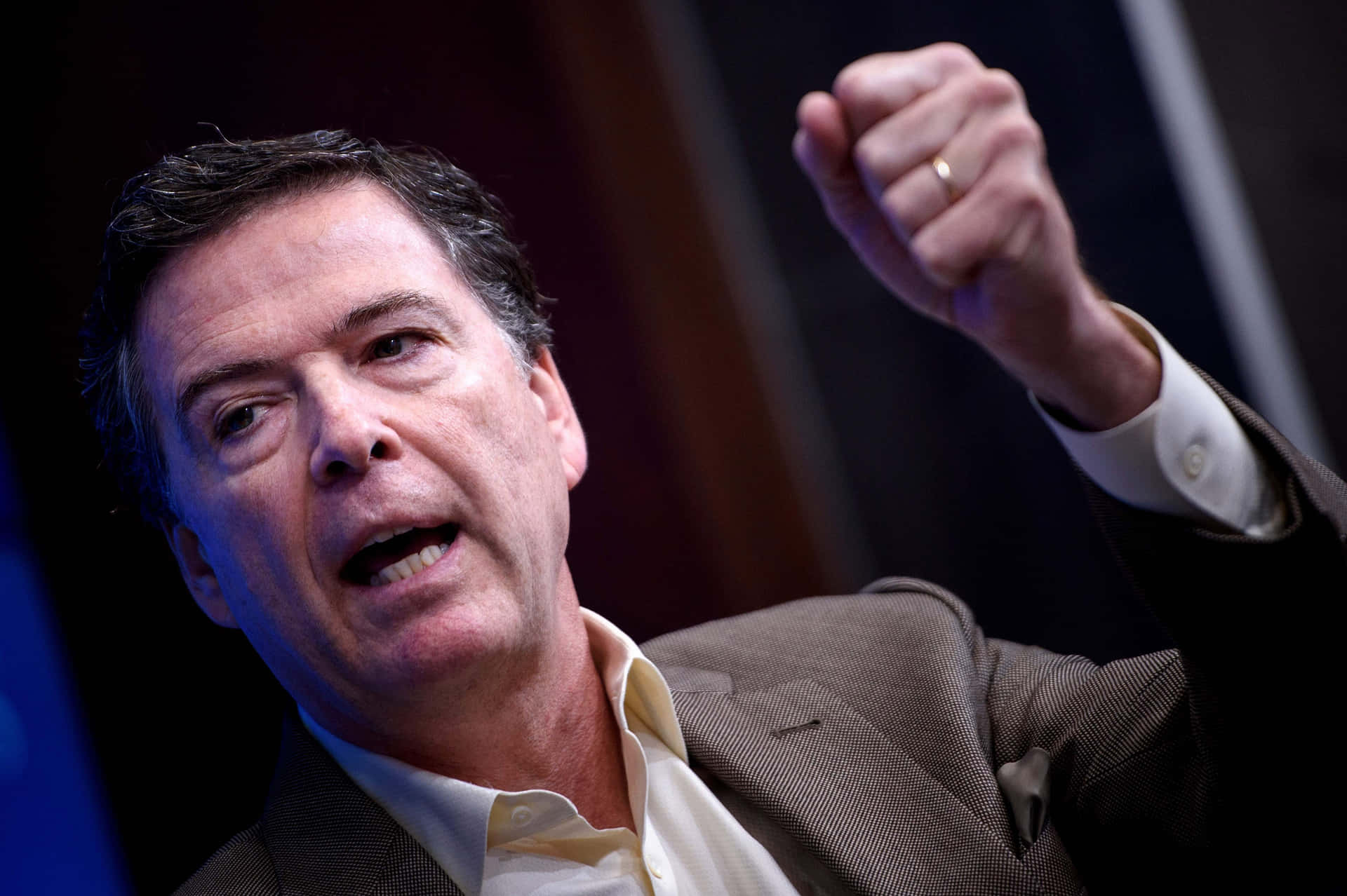 James Comey Speaking Gesture Wallpaper