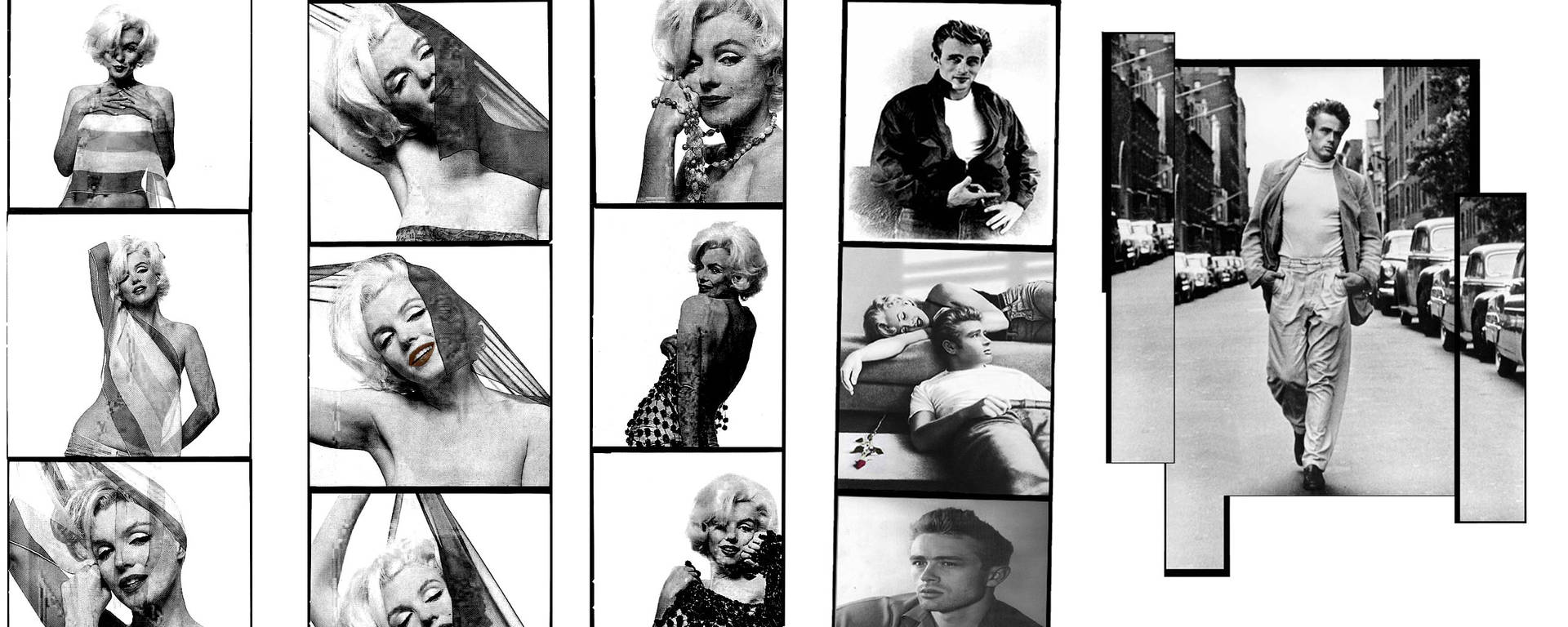 Legendary Icons James Dean and Marilyn Monroe Wallpaper
