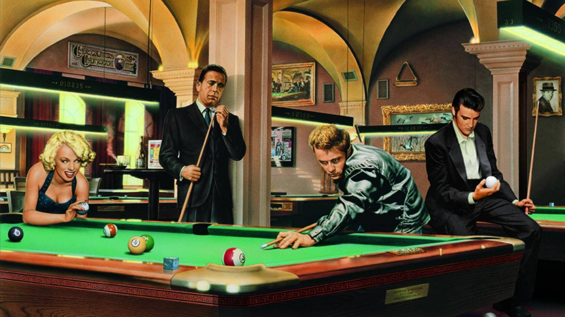 "James Dean demonstrating his pool skills" Wallpaper