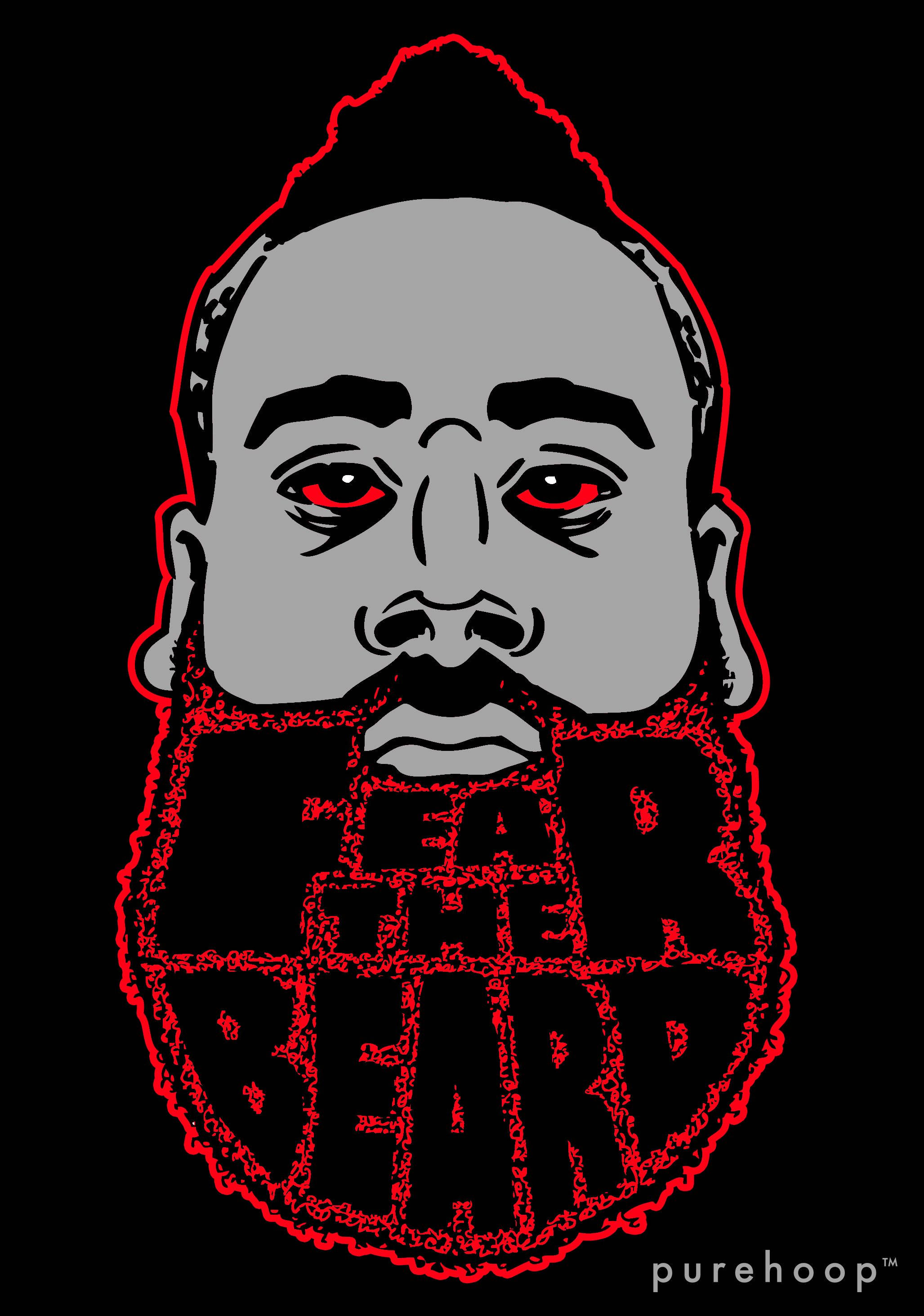 James Harden Fear The Beard Logo Red Eyes Wallpaper