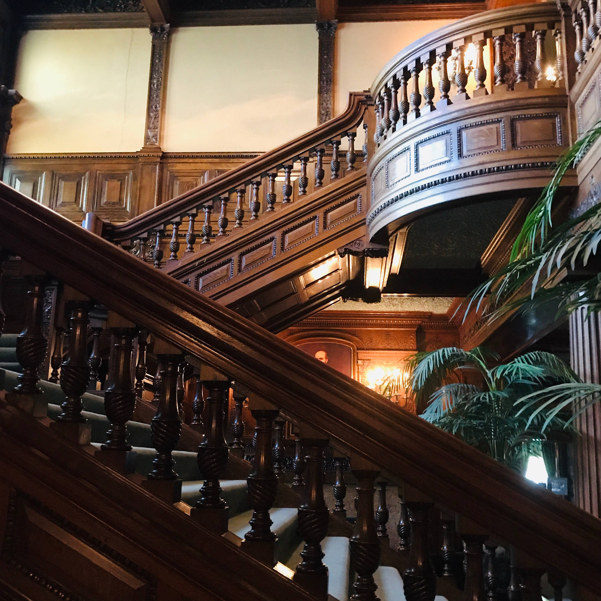 Majestic Stairs of the James J. Hill House in Minneapolis Wallpaper