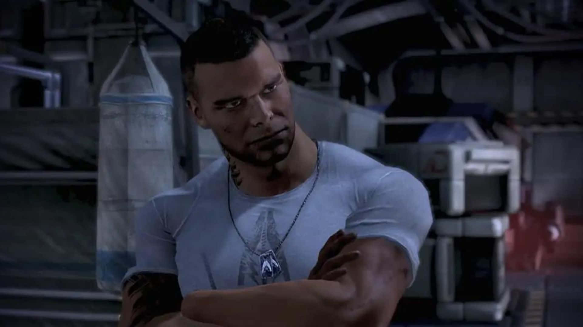 Jamesvega, El Poderoso Marine De La Alianza De Mass Effect, Erguido Frente Al Telón De Fondo De Un Planeta Alienígena. Fondo de pantalla