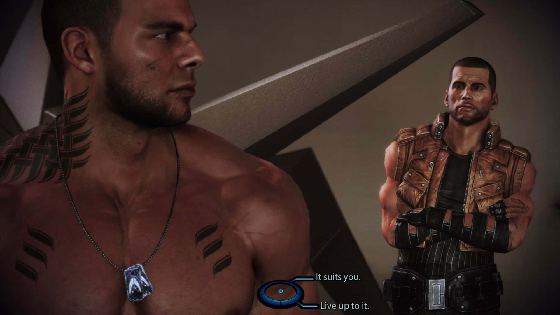 A musclebound hero standing tall - James Vega from Mass Effect Wallpaper