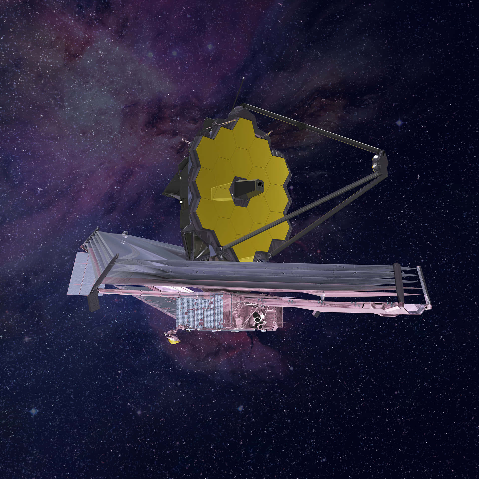 James Webb Space Telescope Against Cosmic Backdrop Wallpaper