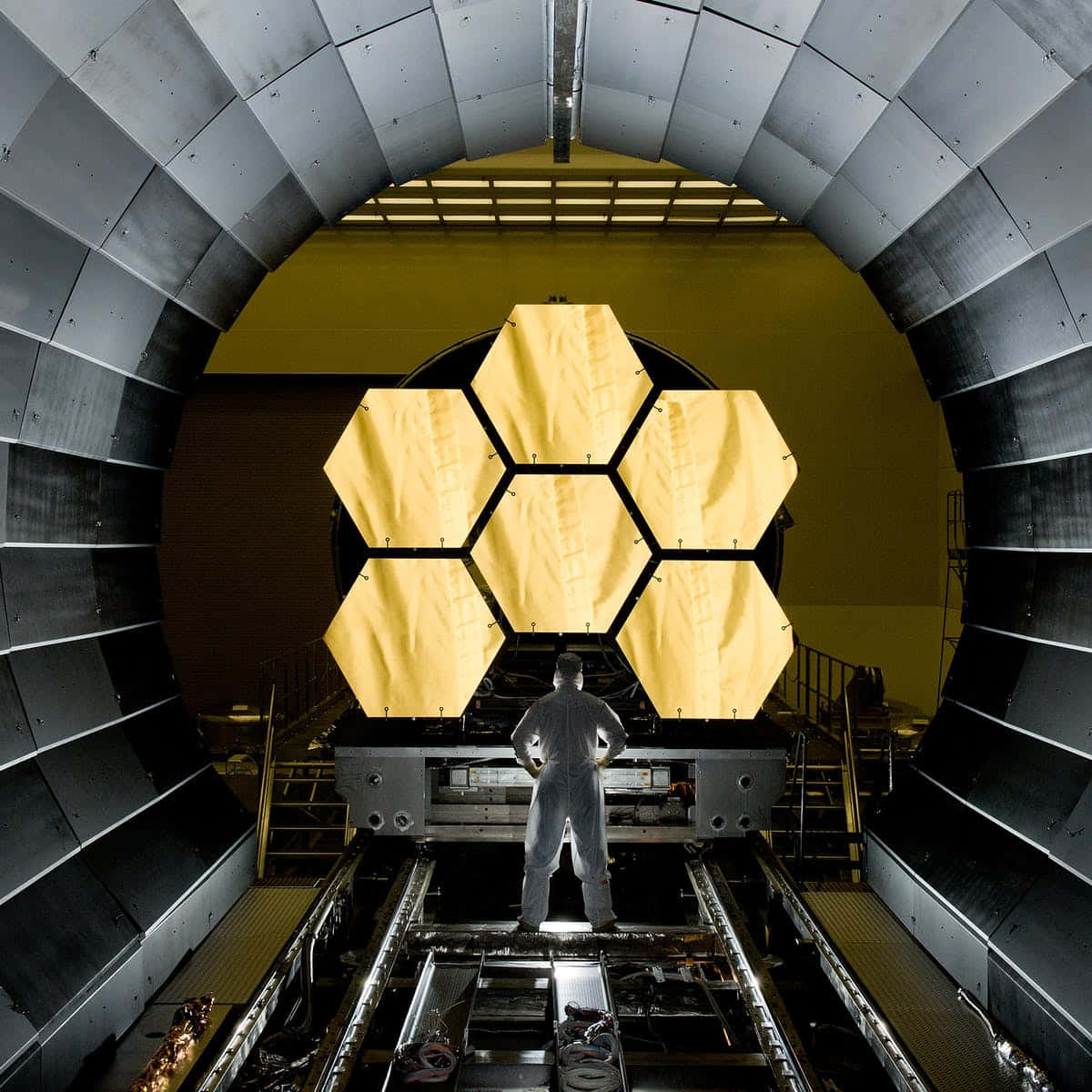 James Webb Space Telescope Mirror Inspection Wallpaper