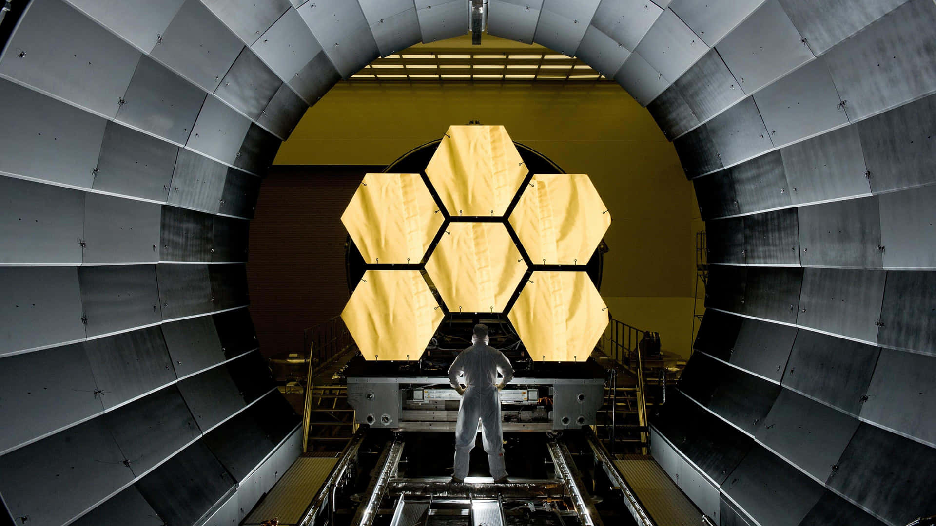 James Webb Space Telescope Mirror Inspection Wallpaper