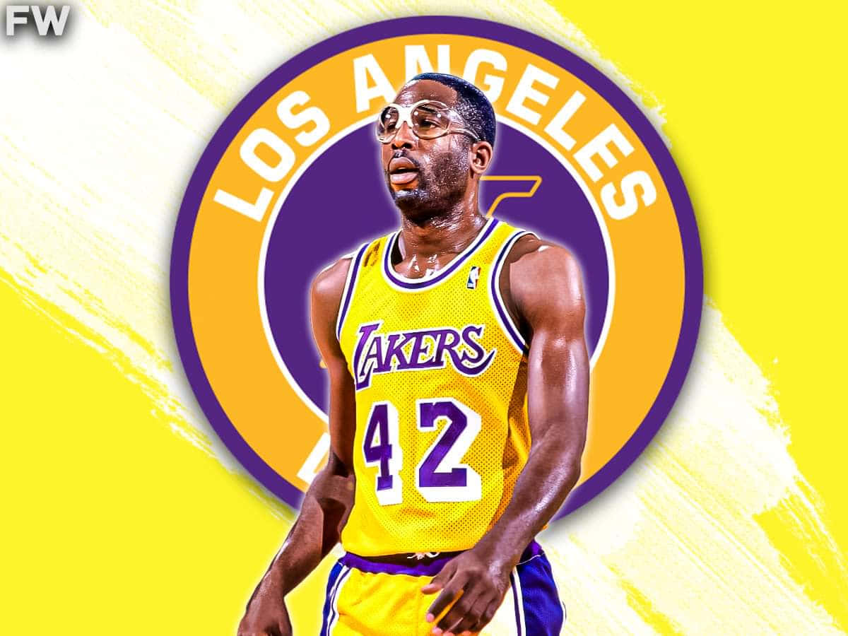 James Worthy LA Lakers 42 NBA blå Wallpaper