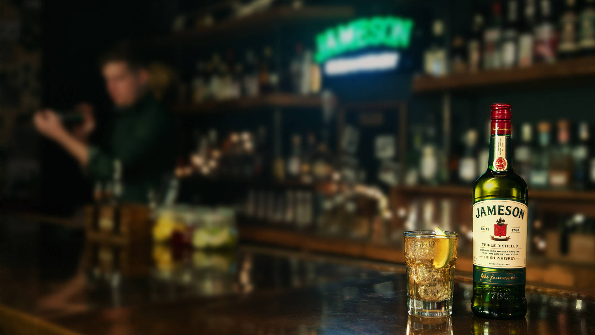 Jameson Bar Og Drikkevarer Tapet. Wallpaper