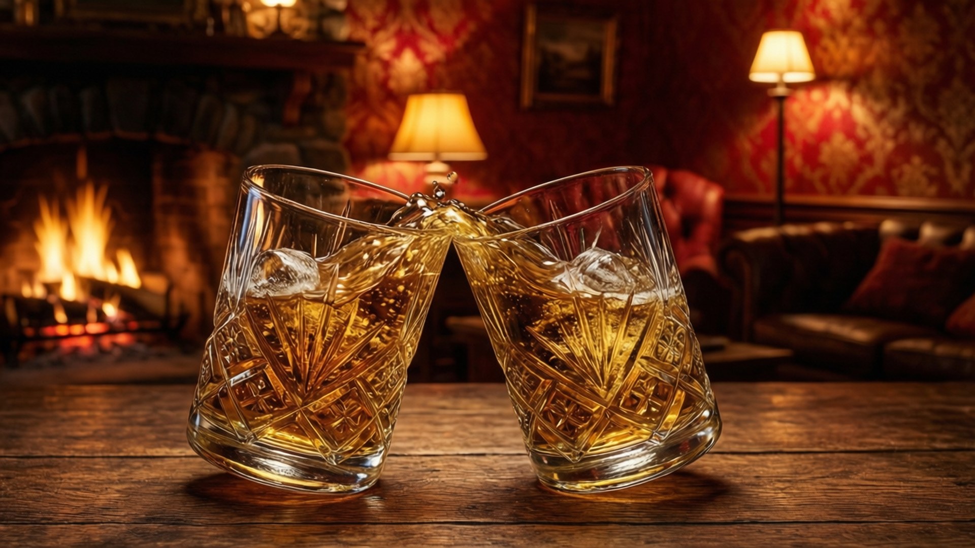 Two Jameson glasses by the fire