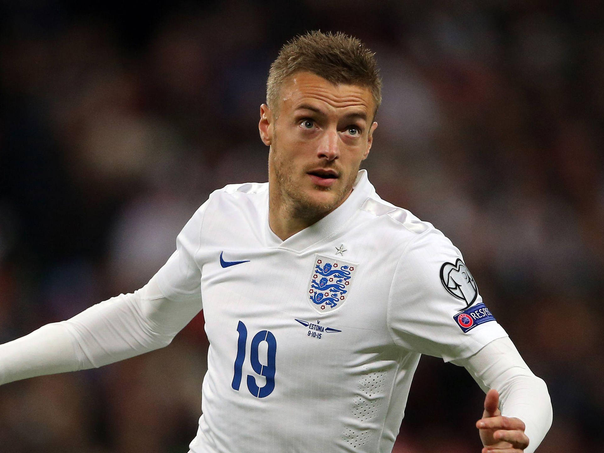 Jamie Vardy England White Jersey Picture