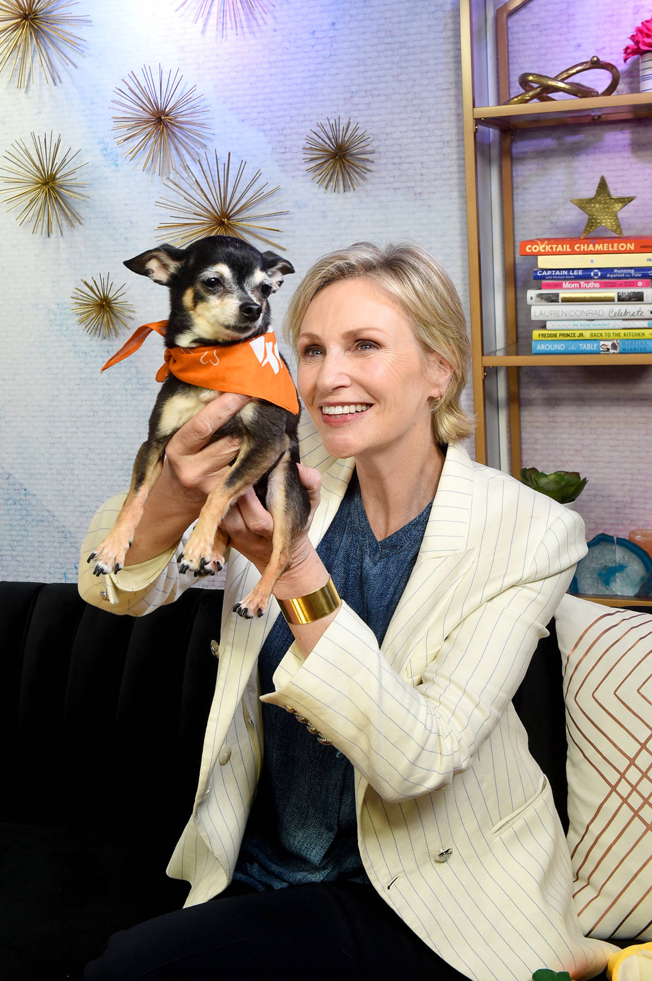 Jane Lynch And Her Dog Wallpaper