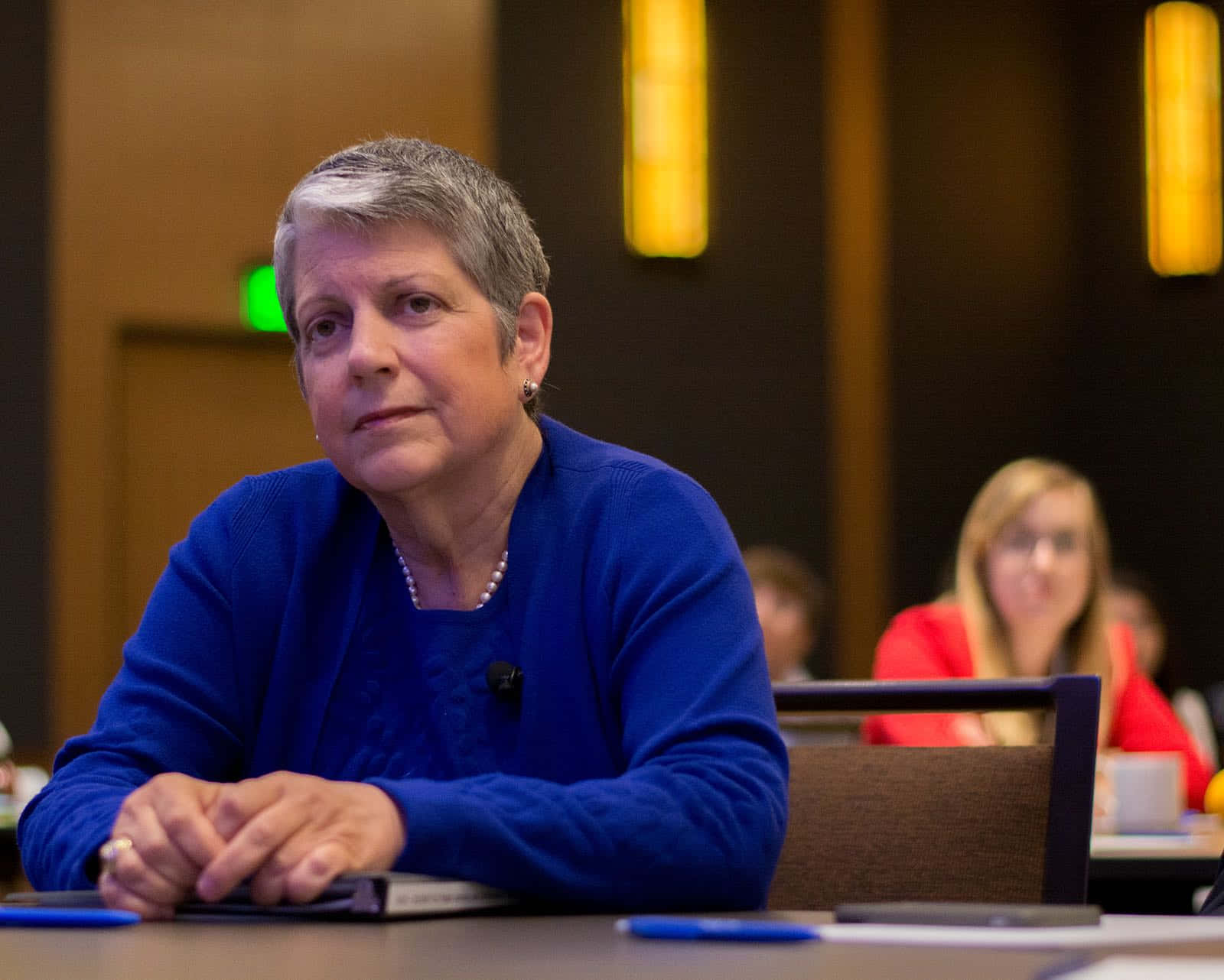 Janet Napolitano Sitting On Chair Wallpaper