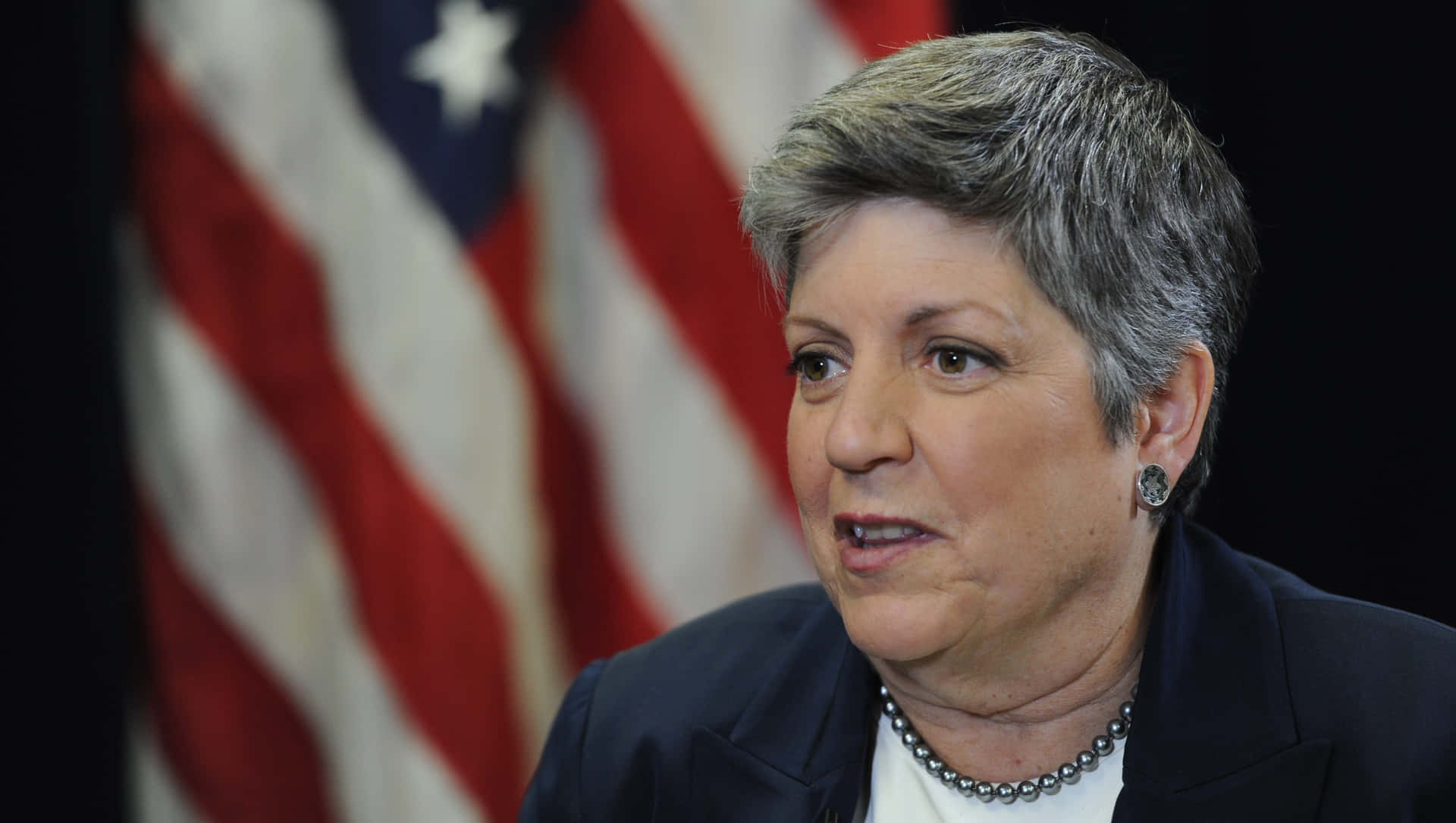 Image  Janet Napolitano with American Flag Wallpaper