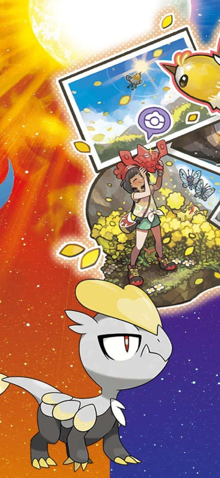 Jangmo-o i Pokemon Sol og Måne Wallpaper
