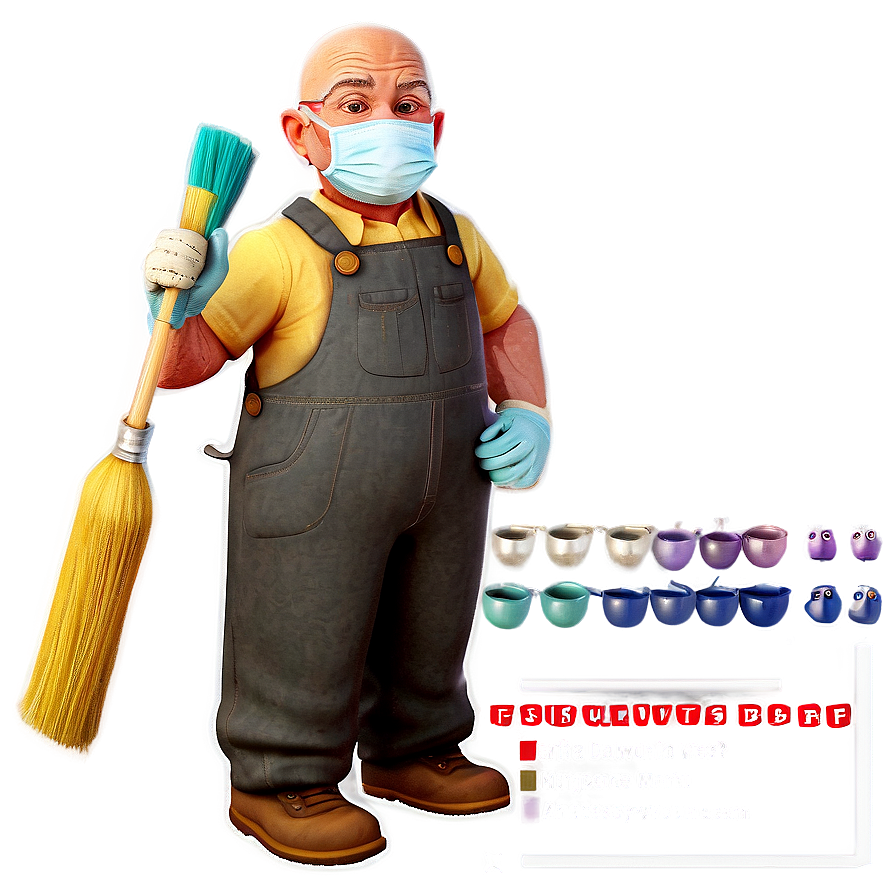 Janitor In Overalls Png 06242024 PNG