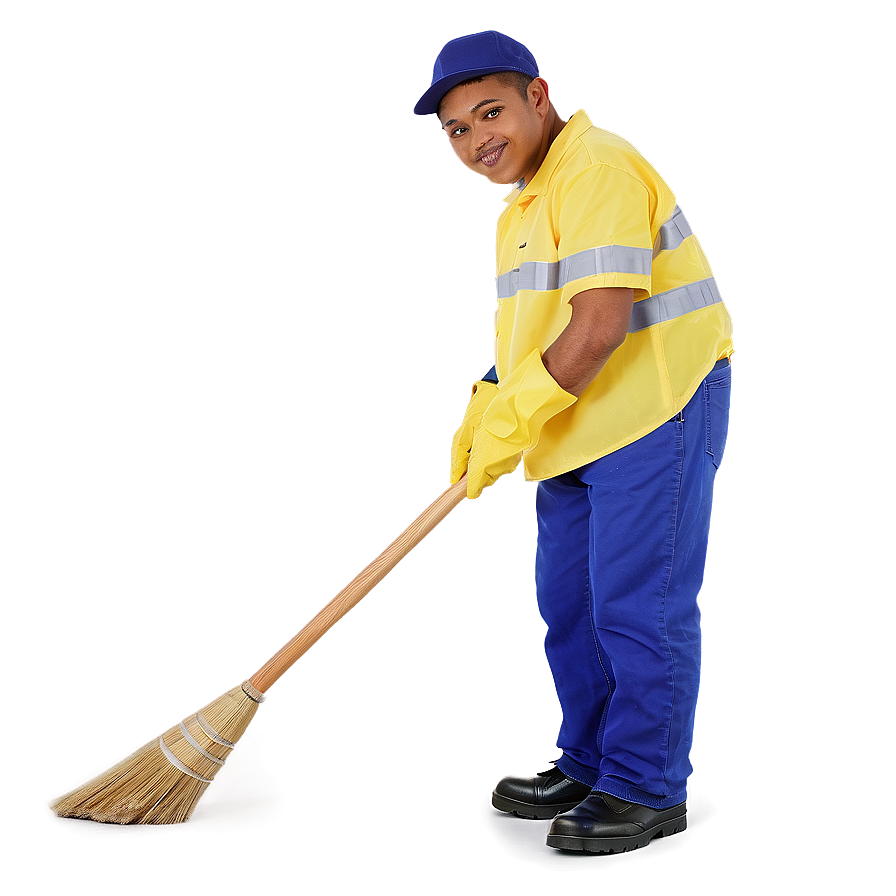 Download Janitor With Broom Png Pew | Wallpapers.com