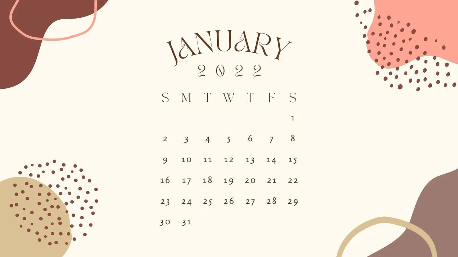 Vibrant January 2022 Calendar Background