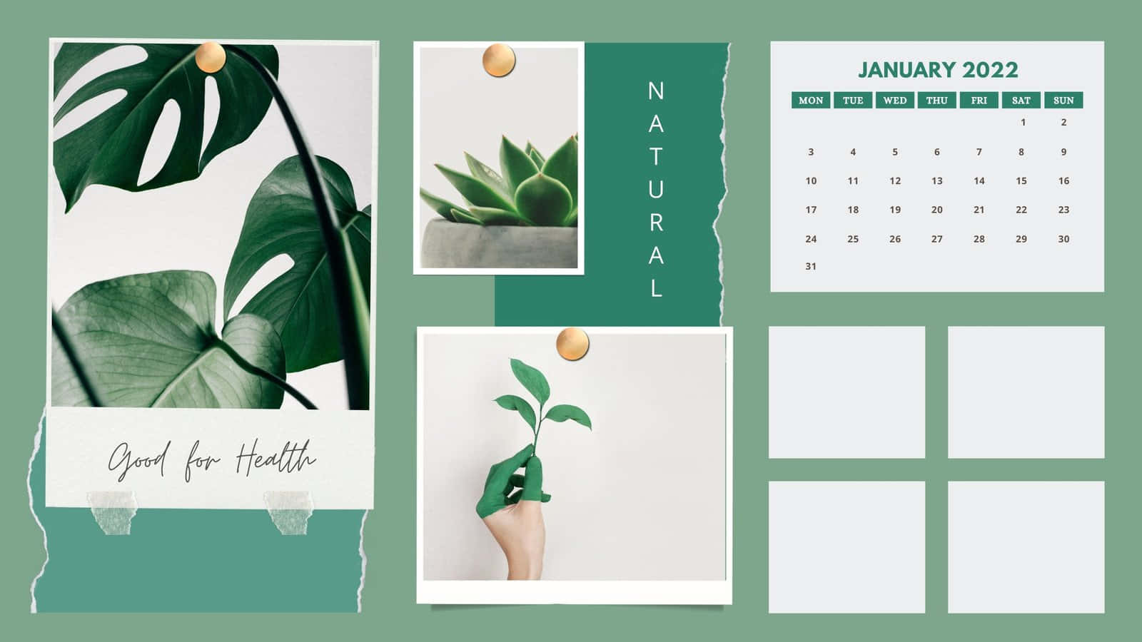 January 2022 Calendar Desktop Background