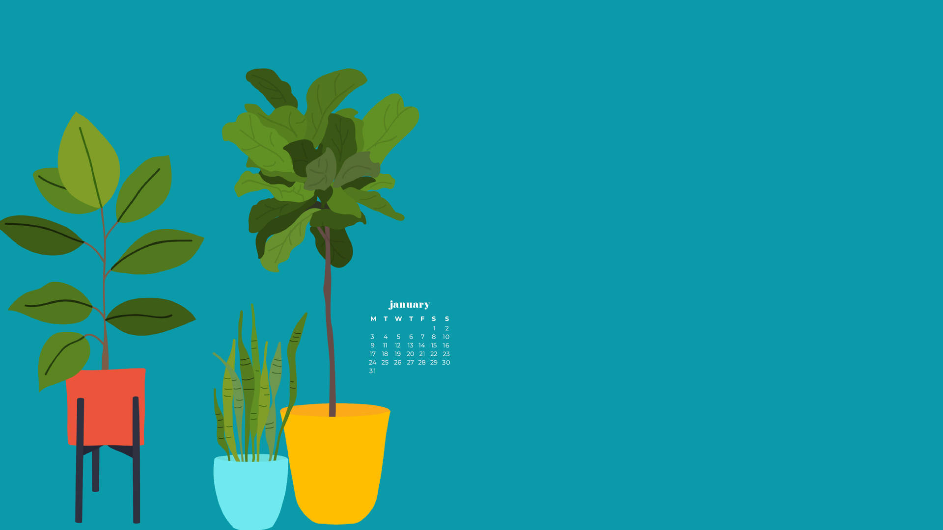 January 2022 Calendar Plant Art