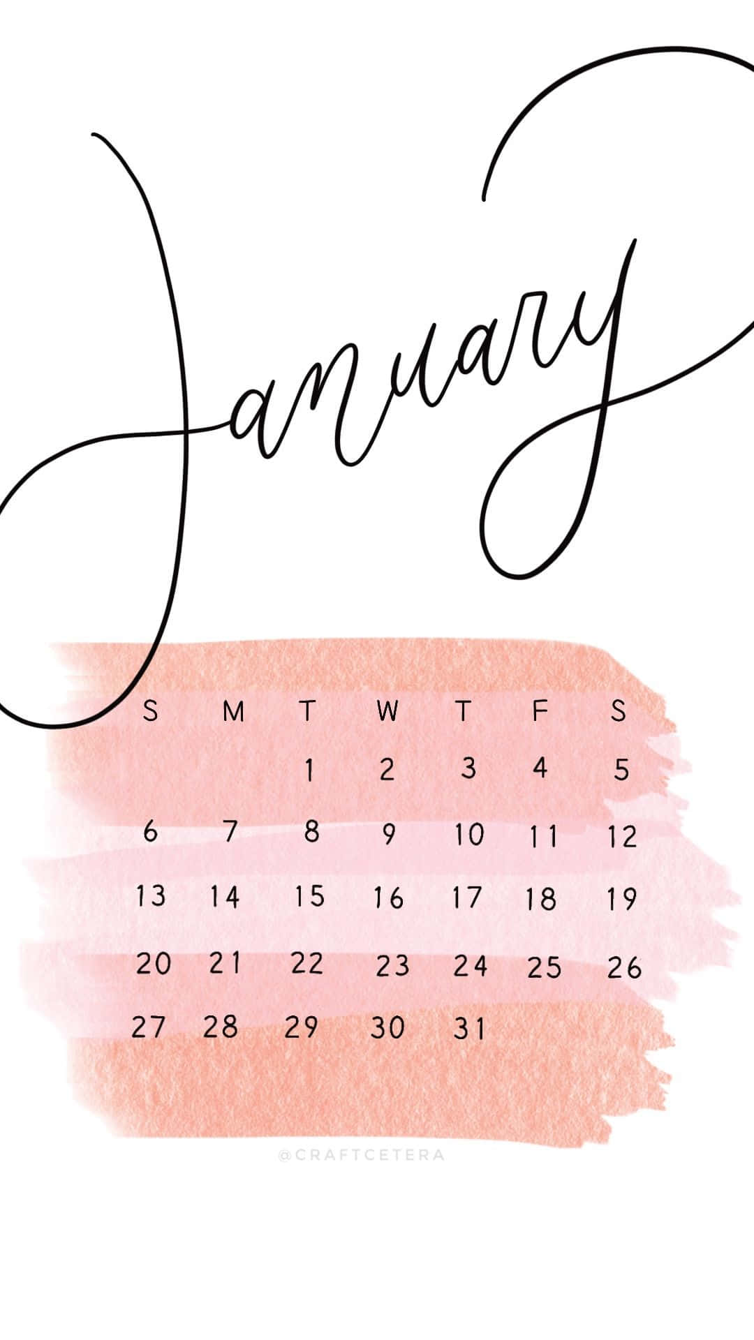 January Calendar Aesthetic Watercolor Background Wallpaper