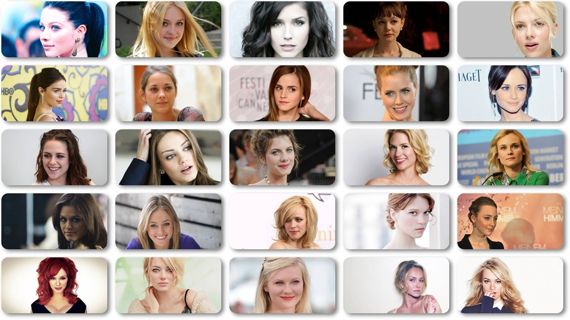January Jones Hollywood Actresses Photo Collage Wallpaper