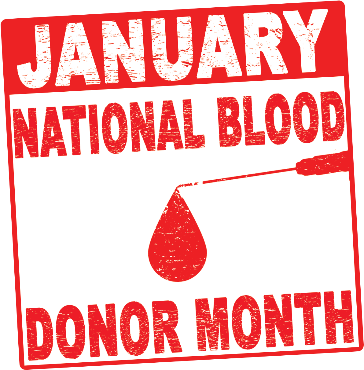 January National Blood Donor Month Poster PNG