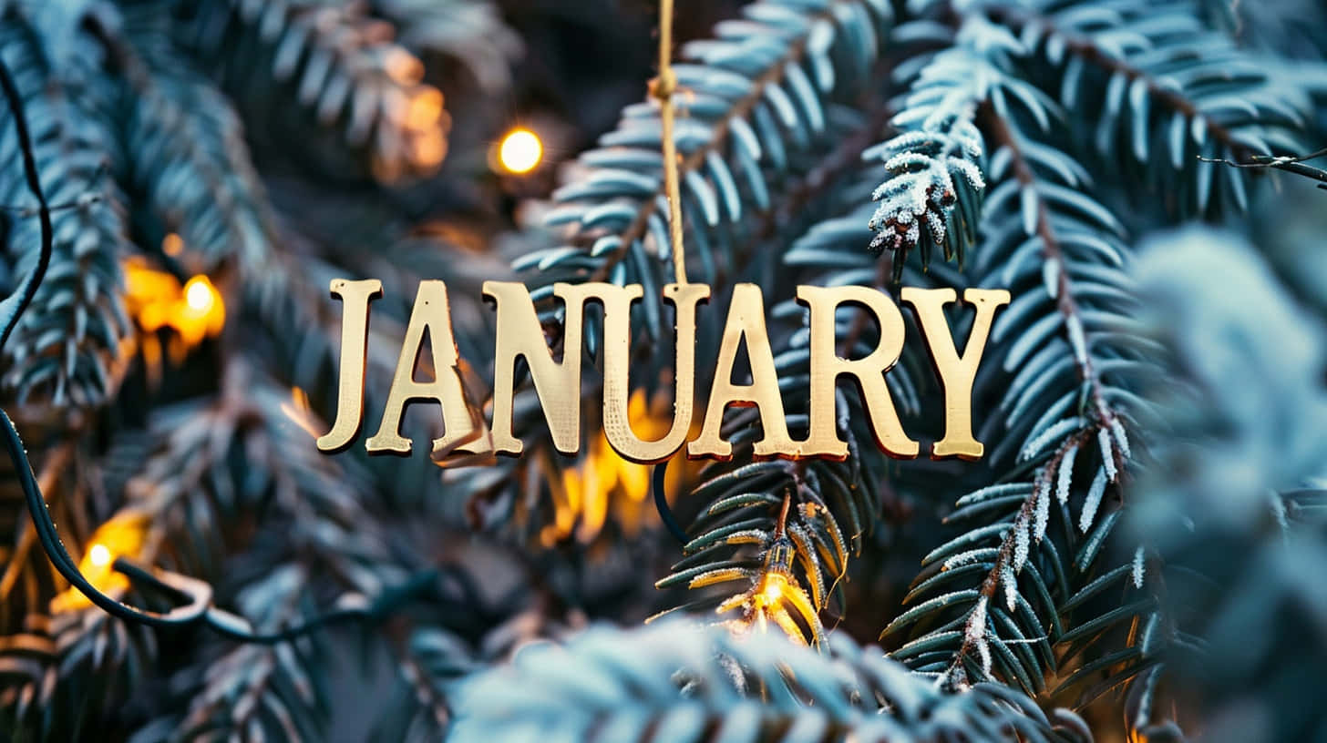 January Winter Frostand Lights Wallpaper