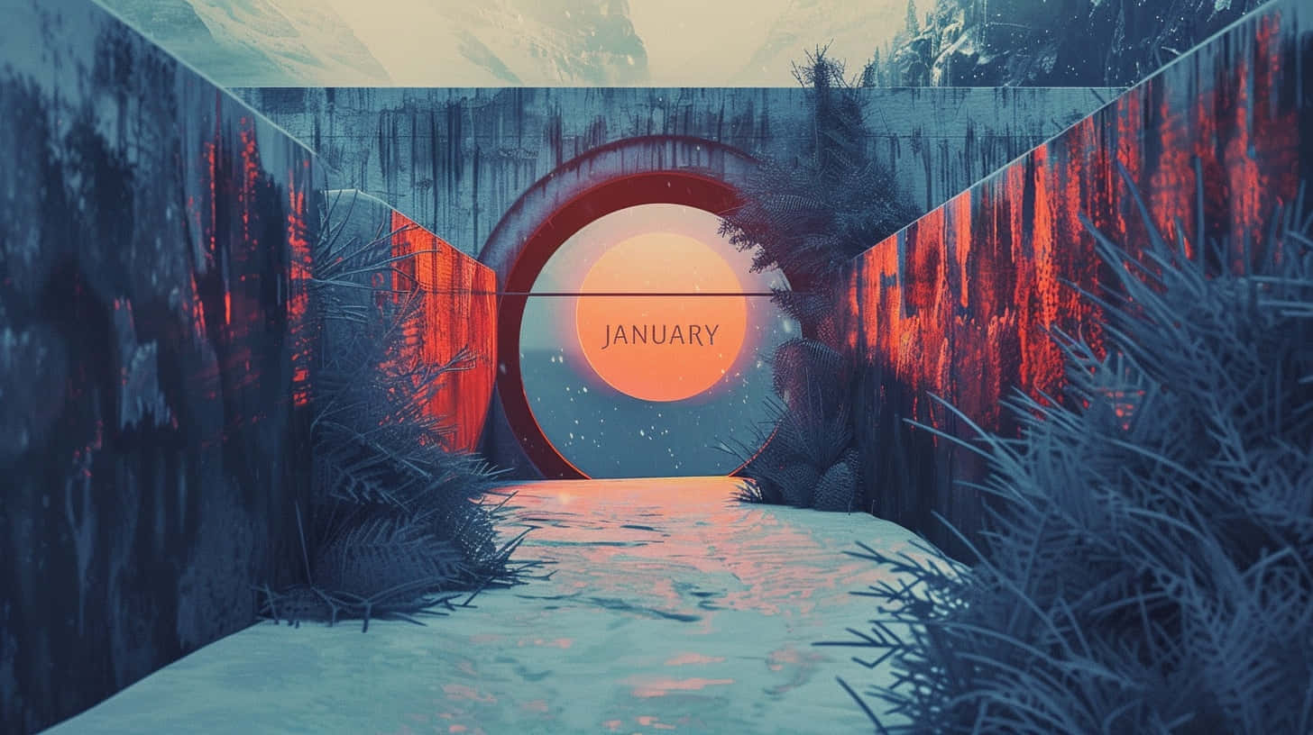 January Winter Sunrise Aesthetic Wallpaper