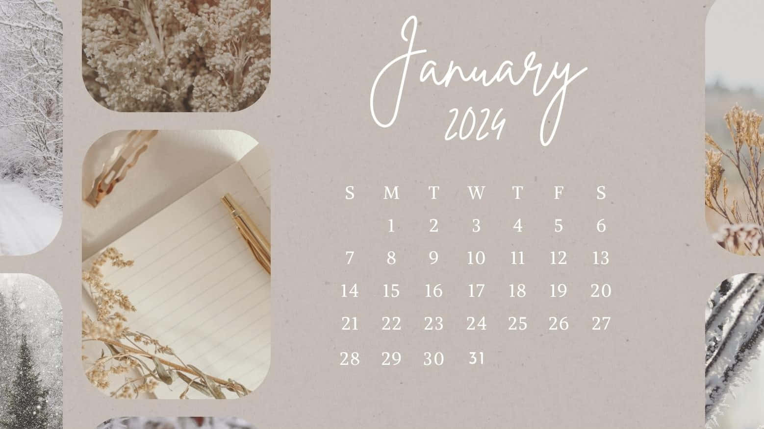 January2024 Calendar Aesthetic Design Wallpaper