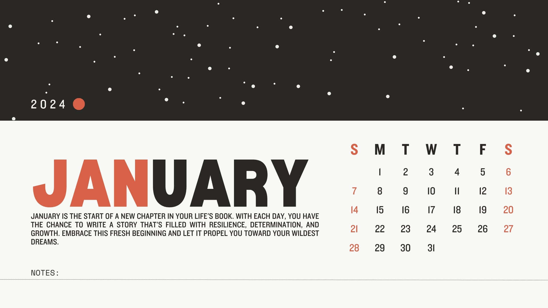 January2024 Inspirational Calendar Wallpaper