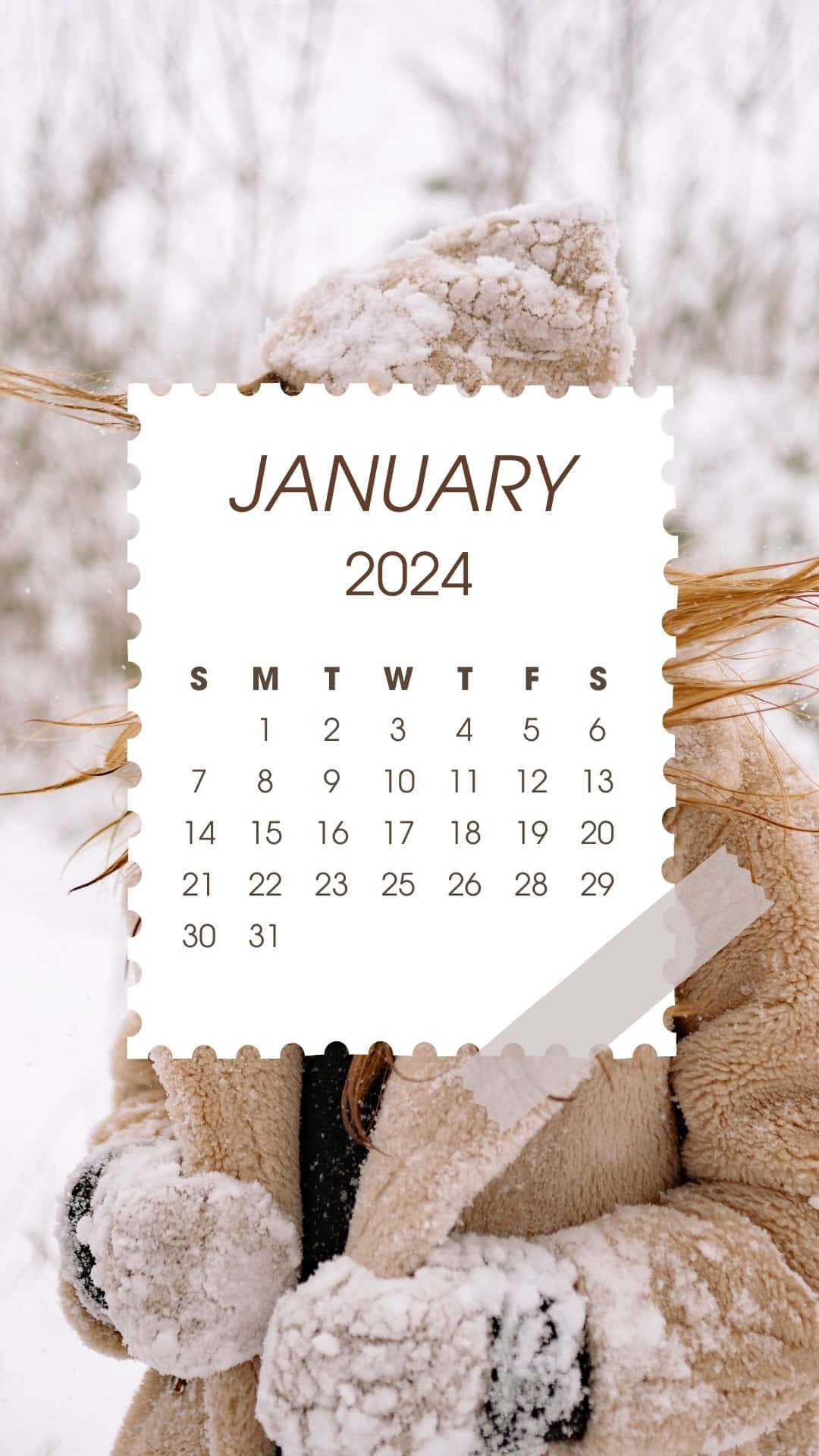 January2024 Winter Calendar Wallpaper