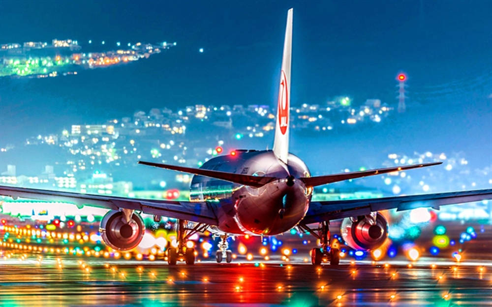 Japan Airlines Lights Runway Wallpaper