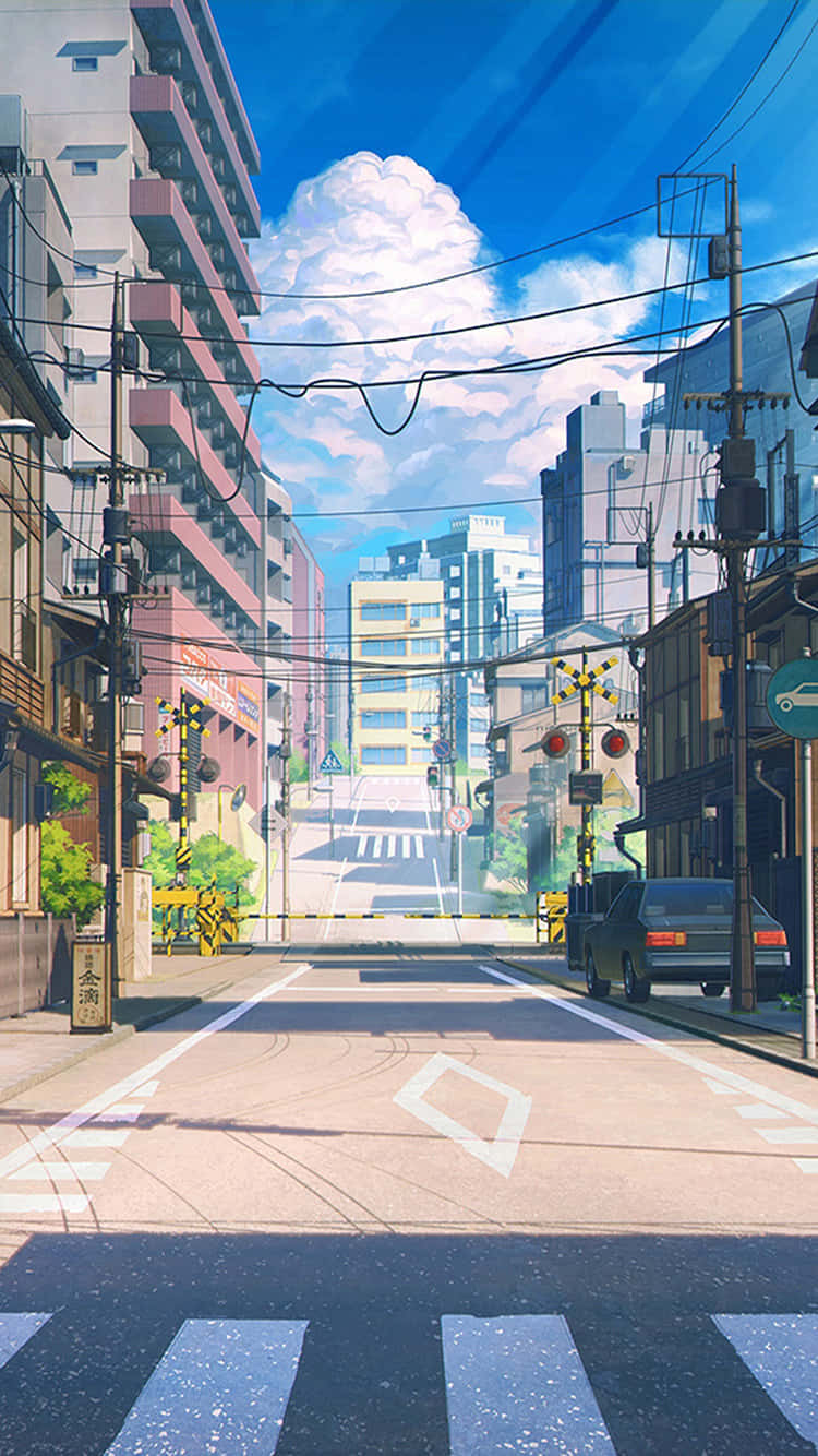 Japan Anime Pedestrian Lane Background