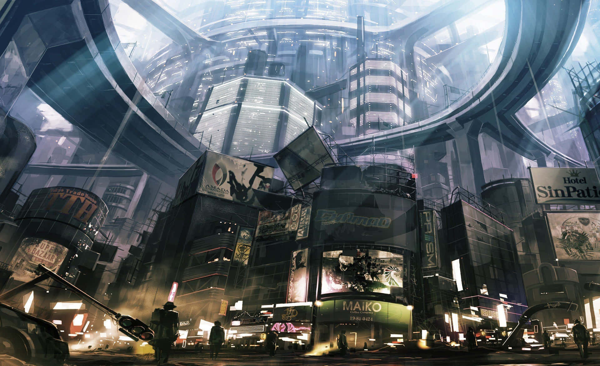 "The stunning skyline of a futuristic metropolis in Japan Cyberpunk" Wallpaper