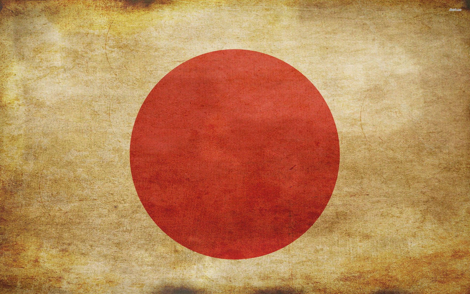 Japan Flag I Gammel Brun Baggrund Wallpaper