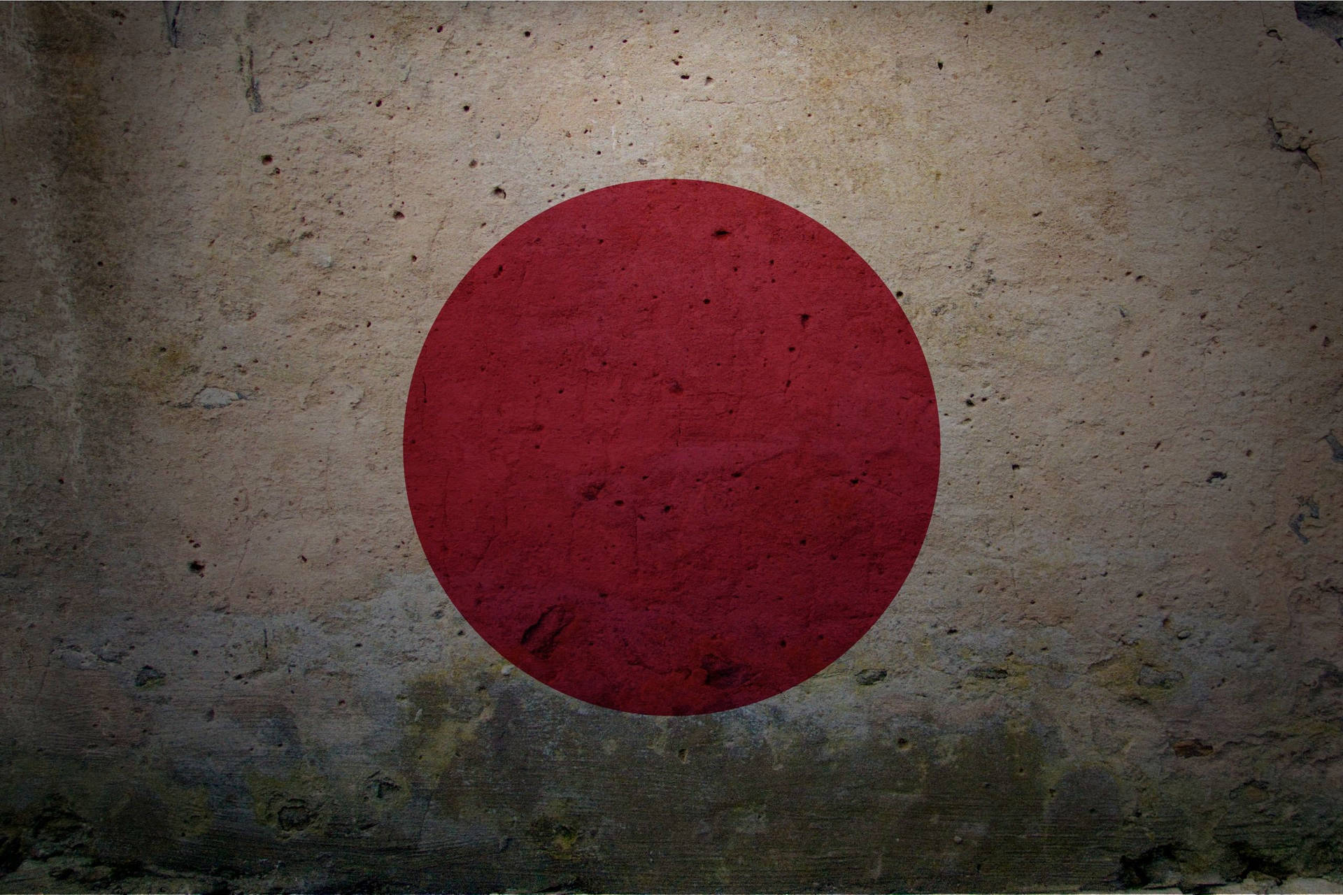 Bandeirado Japão Em Uma Parede Antiga. Papel de Parede