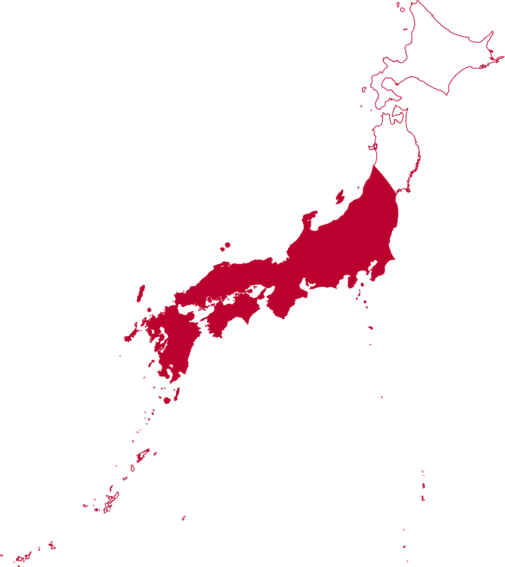 Japan Map Red Silhouette PNG