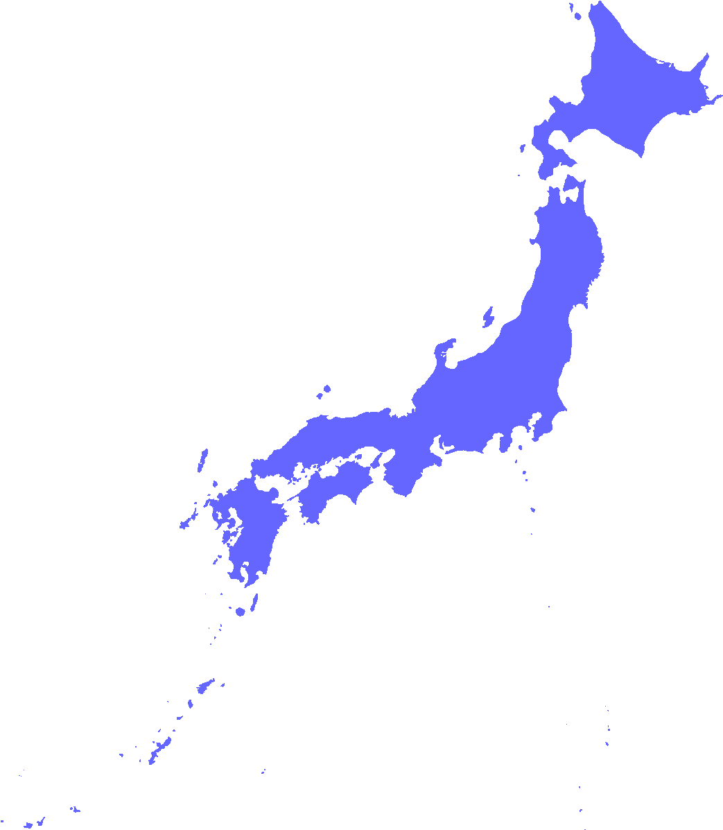 Japan Map Silhouette Blueon Gray PNG
