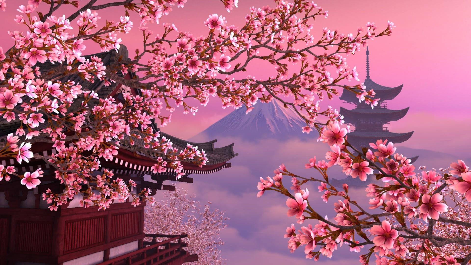 Japan Mt. Fuji Digital Artwork Wallpaper
