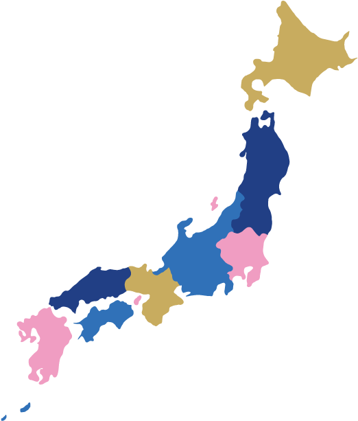 Japan Regions Map Color Coded PNG