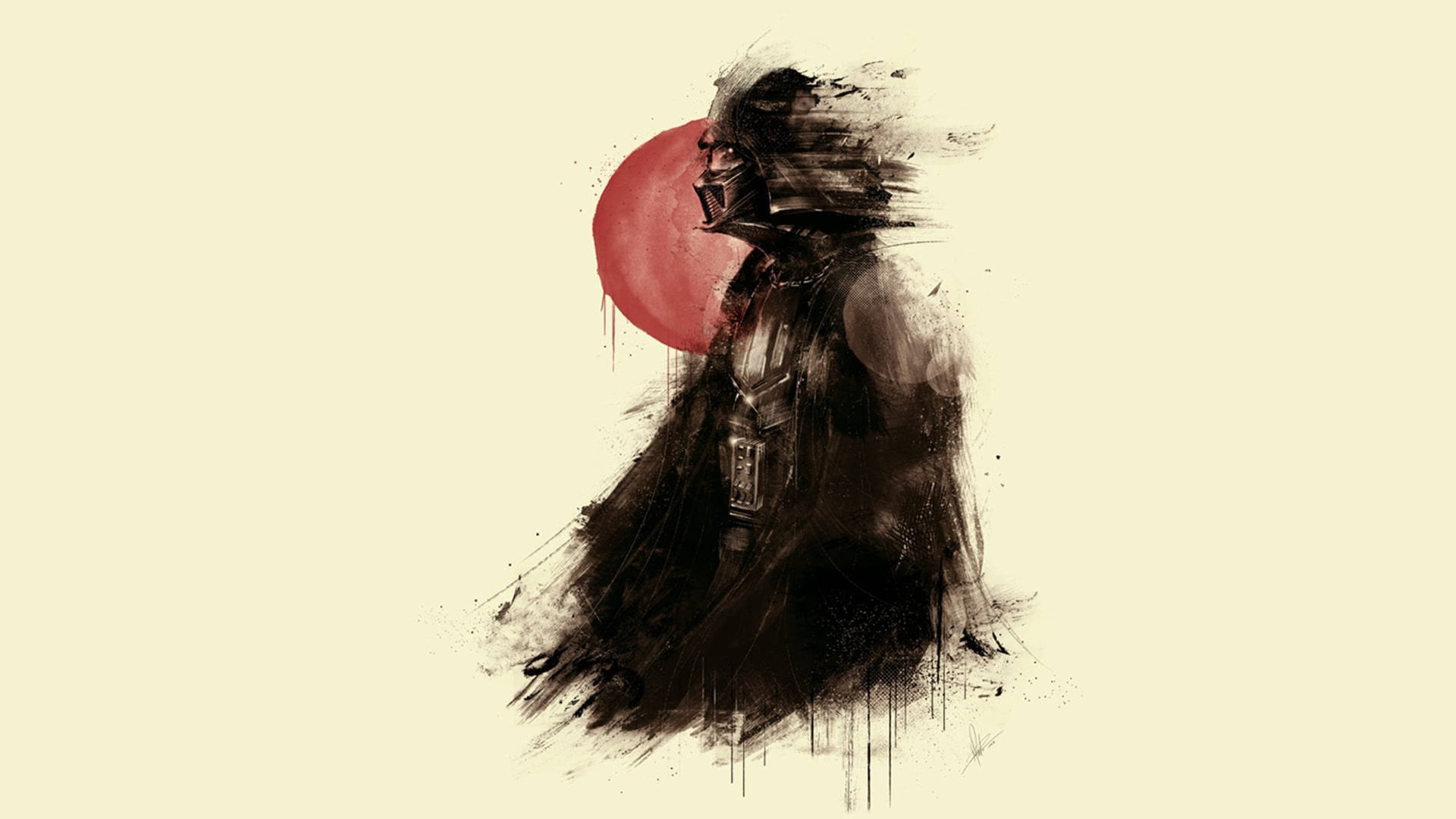 Japan Sun And Darth Vader Art Wallpaper