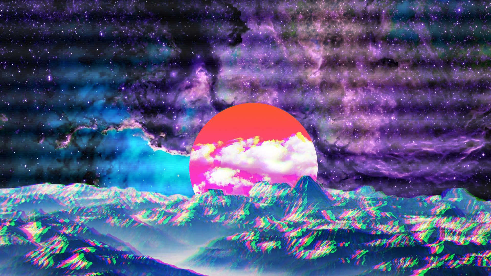 Einbunt-pixeliges Bild Einer Sonne Im Weltraum. Wallpaper